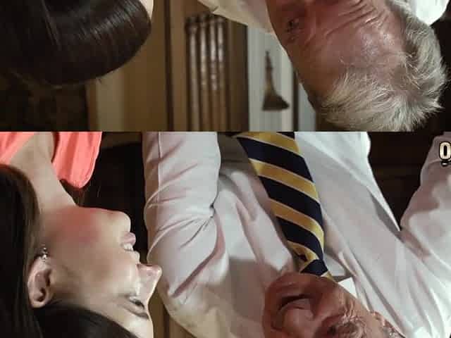 Teen deepthroat blow job and jizz flow from grandad with thicc shlong
