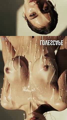 Hawt brunette hair enjoying a goo shower (AI generated)