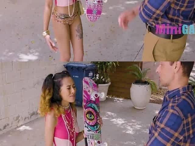 Small Skater Cutie Bribes Step Daddy With Her Constricted Cunt