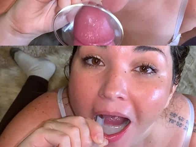 Bitch gives wam blowjob and handjob in pov scene