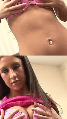 This Horny Brunette Babe Gives a Private Pussy Show in Her Sofa