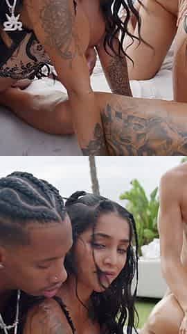 Crazy Interracial with Big Ass Breasts Squirt Squirt and Anal - Sara Retali- Yasmina Kham