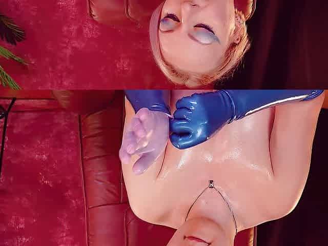 Nitrile and Latex Rubber GLOVES oral pleasure Fetish! Arya Grander
