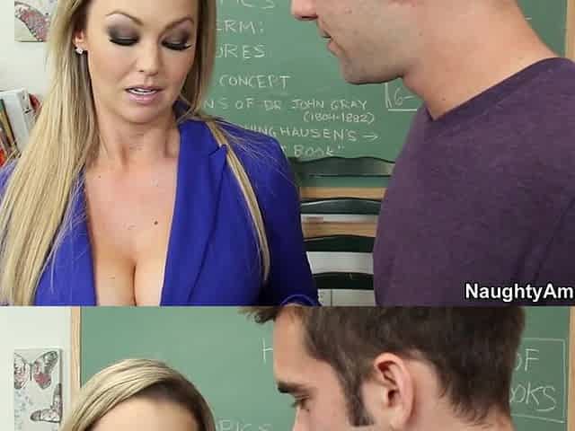 Busty Blonde PAWG Teacher Abbey Brooks fucked in College - Cumshot