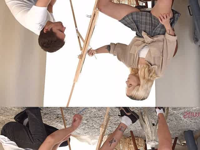 Blonde Came to Drawing Class Without Panties