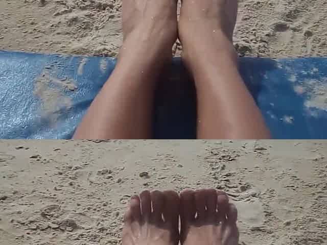 Abs and Thighs show at the Beach
