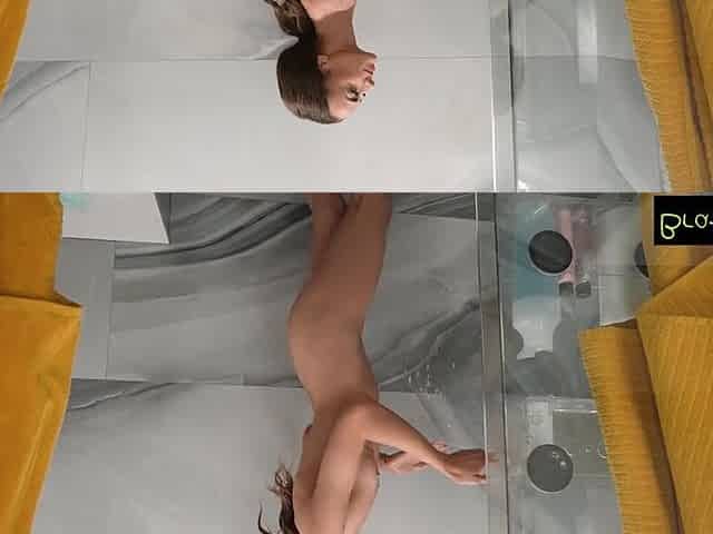 Nasty Brunette hair Sweetheart Nikki Nicole Slurps up Shy Stepbros Large Cock in Shower