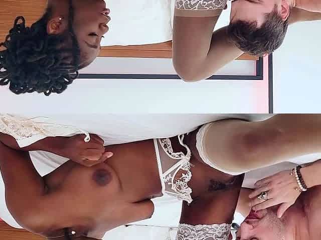Horny Ebony Hazel Grace With Muscle Guy