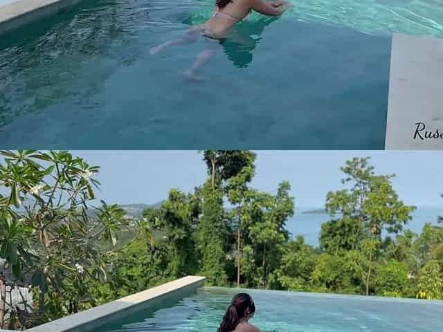 Masturbating by the Pool in Luxurious Villa