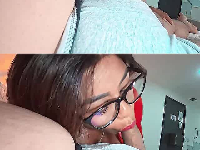 A fan makes me gag on his schlong, I have a fun having it in my mouth.