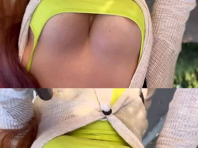 Italian Big Tits MILF Artemisia Love Strolling Outdoor in Public Big Boobs Close up Sesh