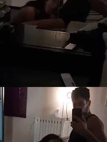 Italian girlfriend deepthroat blowjob and titjob with big tits