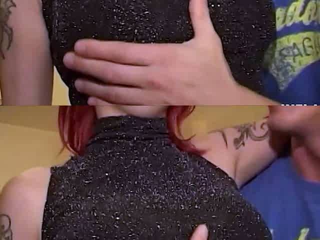 Deep titty fucking for a naughty redhead babe