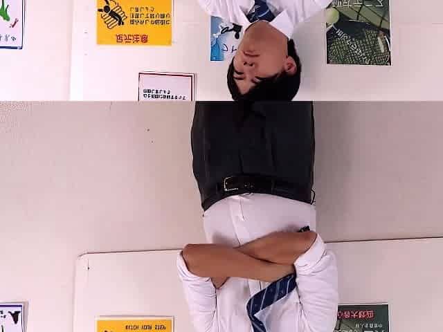 Hot college Asian chick with school uniform