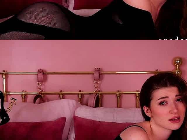 Cute curly brunette solo webcam masturbation