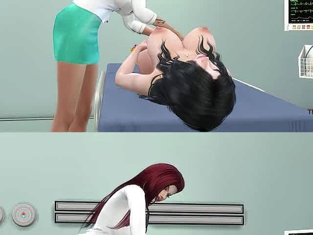 A lesbo patient enticed by a doctor they do a scissoring