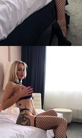 Blonde babe shows her big boobs in public
