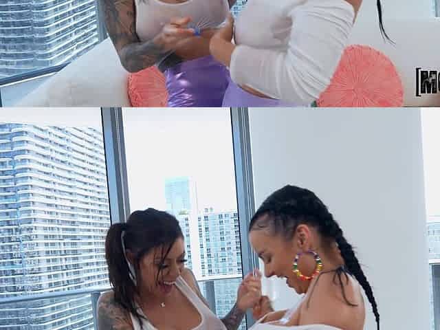 Tempting lesbians thrilling adult clip