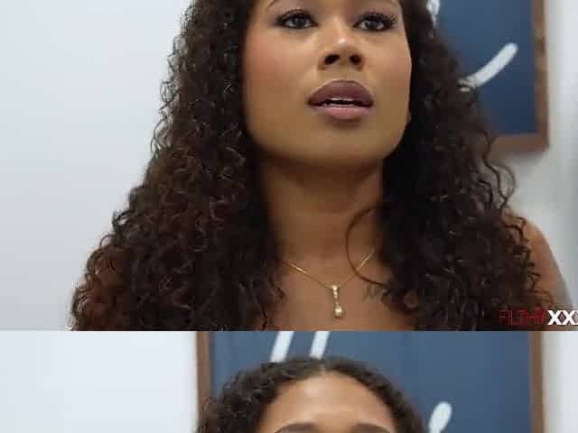 Black stepdaughter giving her white stepdad a titty bang