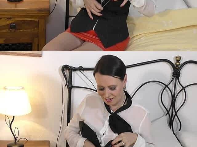 Horny Mature Mom Annabelle More Stuffs Her Pussy with a Big Dildo