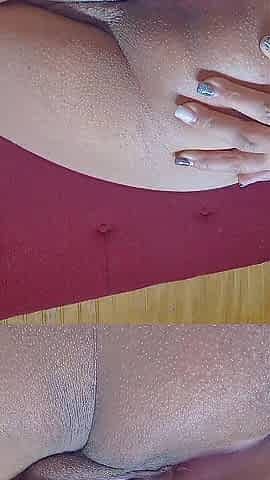 Mother-in-law opening her legs and showing her biggest vagina