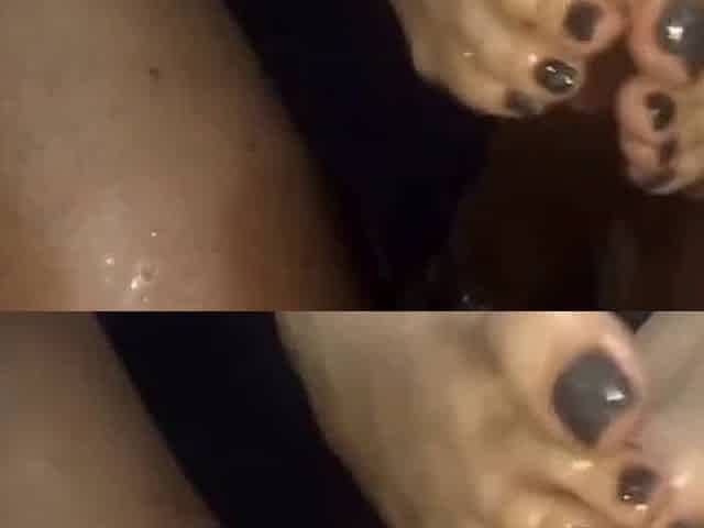 Black Amateur's Pretty Toes Footjob