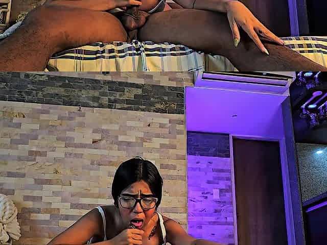 The 69 and makes the cute little vixen with glasses groan