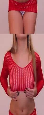 Kimber Lee Red Fishnet Jerk off Instruction!