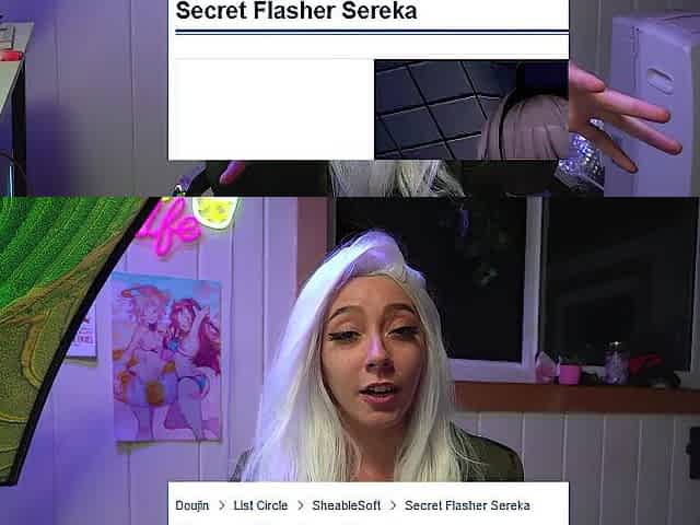REAL LIFE PUBLIC EXHIBITIONIST PLAYS ANIME FLASHING GAME: Secret Flasher Sereka-san
