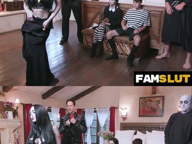 Everybody In the Family Getting Down and Bawdy Around the Old Haunted Mansion - Famslut
