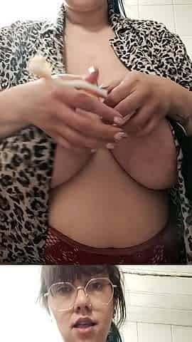 Busty brunette bitch with big boobs