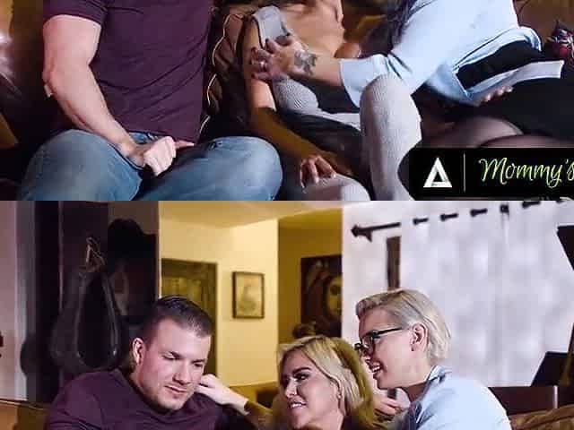 MAMMAS HUNK - Hung Chap Gets To Bang 2 Wild MILFs Kenzie TaylorAn Caitlin Bell At The Same Time