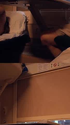 Jerking off on Her Ass on the Train, Lucky That She Got Turned on and Let Herself Be Fucked