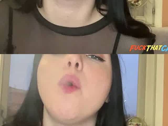 Tattooed babe with small tits smokes and sucks