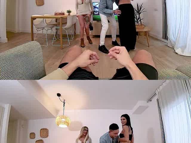 POV: Coarse foursome of 2 MILFs with 2 large-dicked dudes - Carla Boom