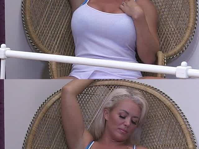 MILF Rebecca Jane's juicy panty show ends in a steamy self-pleasure session