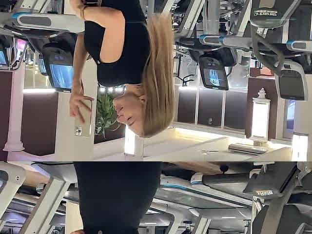Quick bang in the gym. Risky public sex with Californiababe.