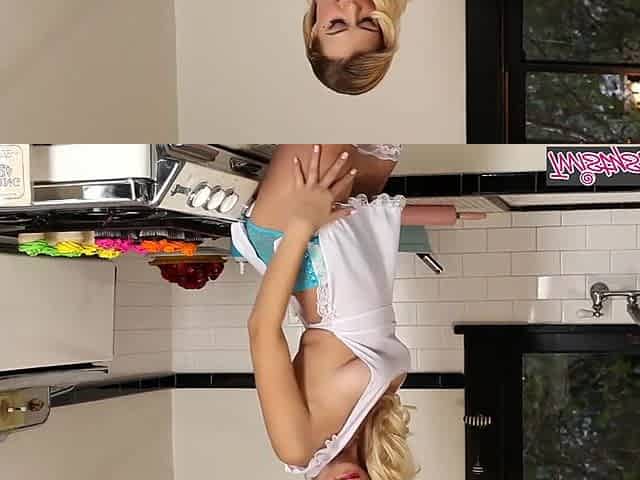 Horny Blonde Natalia Starr Plays Her Pussy With Whipped Cream On The Kitchen Top