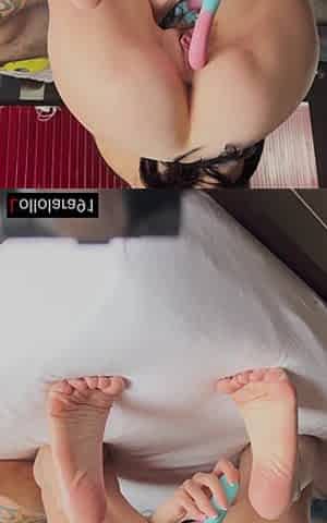 Lollolara91 Cosplay Pornstar Plays with Two Vibrators on Her Pussy