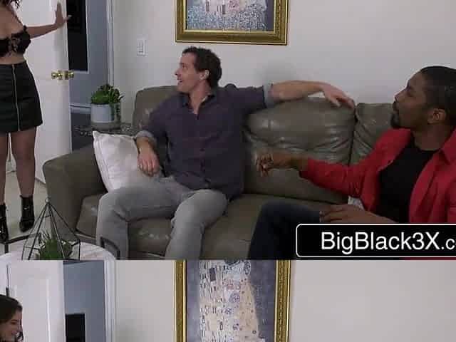 Cuckold Watches as His Girlfriend Gobbles and Supplicates for BBC Anal