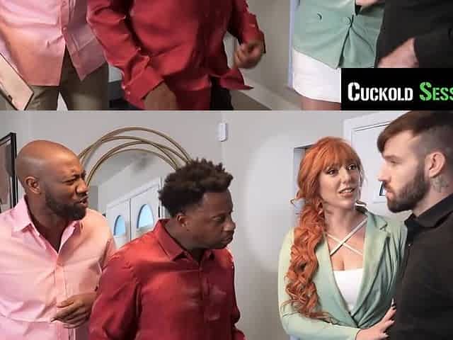 CuckoldSessions - Cuck Jerks Off As His Hawt Breasty Redhead Wife Gets Banged By Realtors