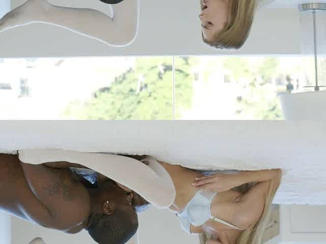 Hot interracial action with Sydney Cole and Rob Piper in stockings