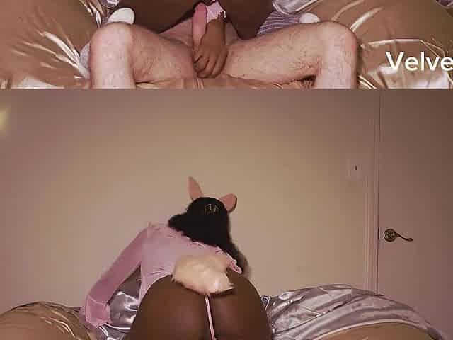 Halloween Creampie Treat for Black Bunny
