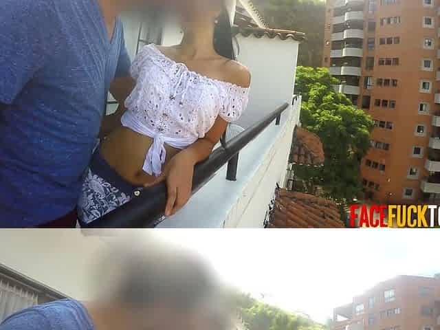 Amateur Latina Picked Up Face Fucked Rough By Big White Cock American