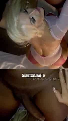 Most beautiful blode gives a blow job to black
