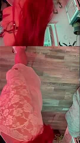 Mature Hotwife in Clog Heels and Lingerie Masturbating