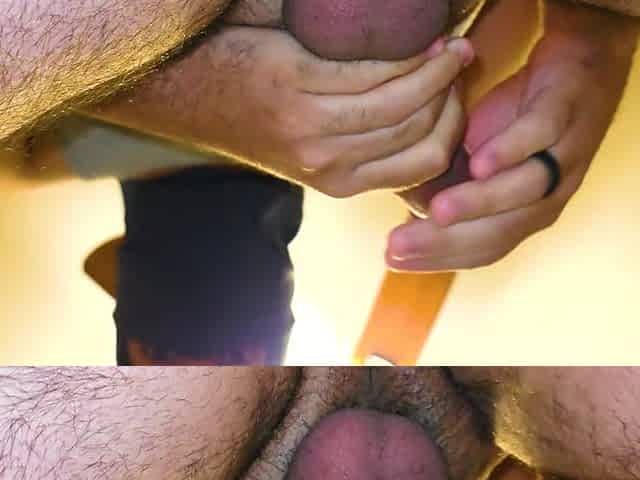 POV From Beneath: Hirsute Dadbod Wanking in Prominent Bulge Underclothing Until Biggest Spunk fountain