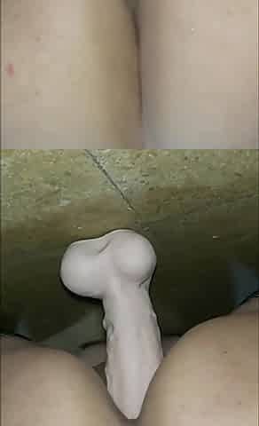 I bang myself with a large sextoy, doggy style until I cum