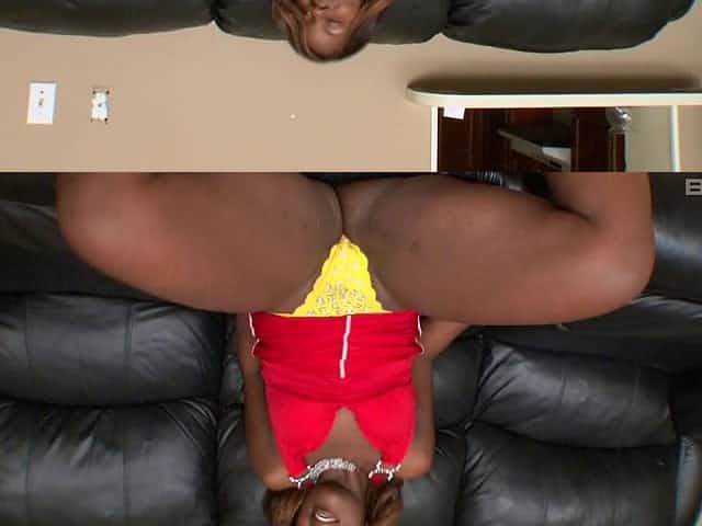 Ebony stunner Boomerang has her wet little cooch slammed
