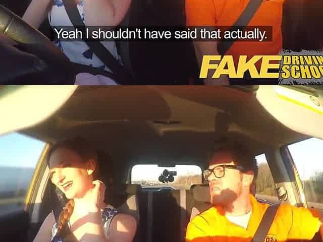 Fake Driving School Posh freaky redhead with ginger bush